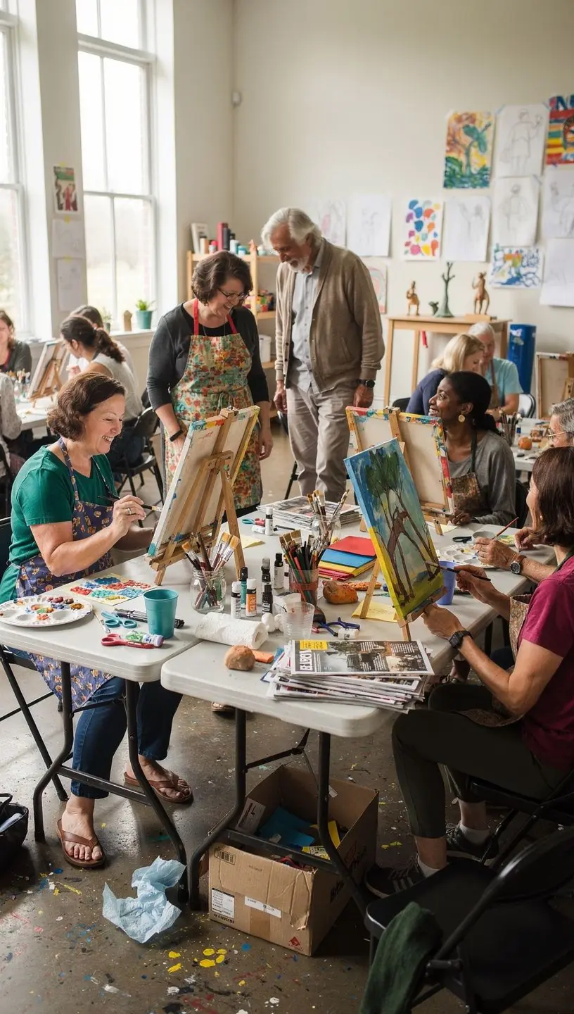Art therapy session fostering self-identity and expression.