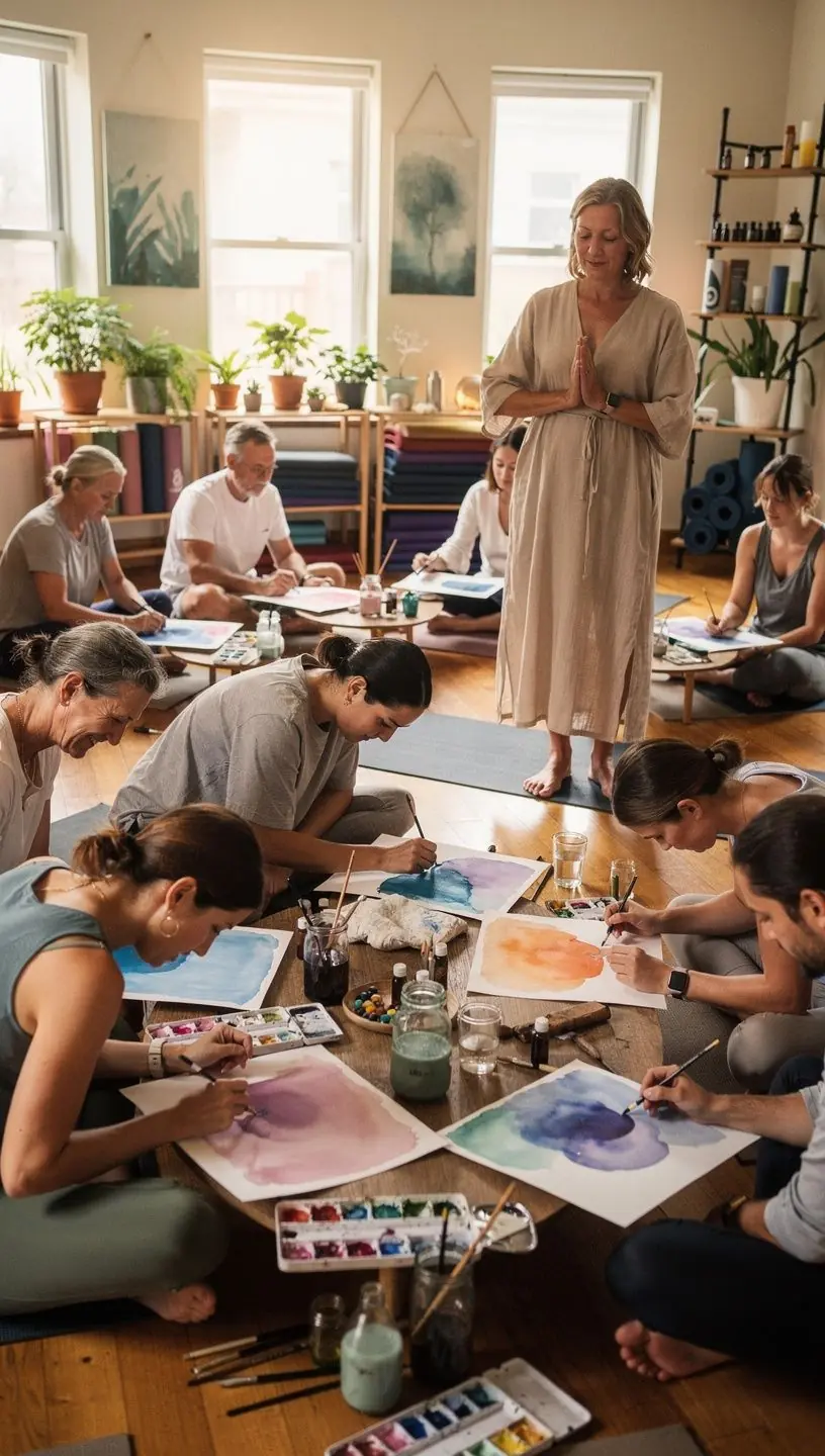 Nature-inspired art therapy practices for relaxation and creativity.